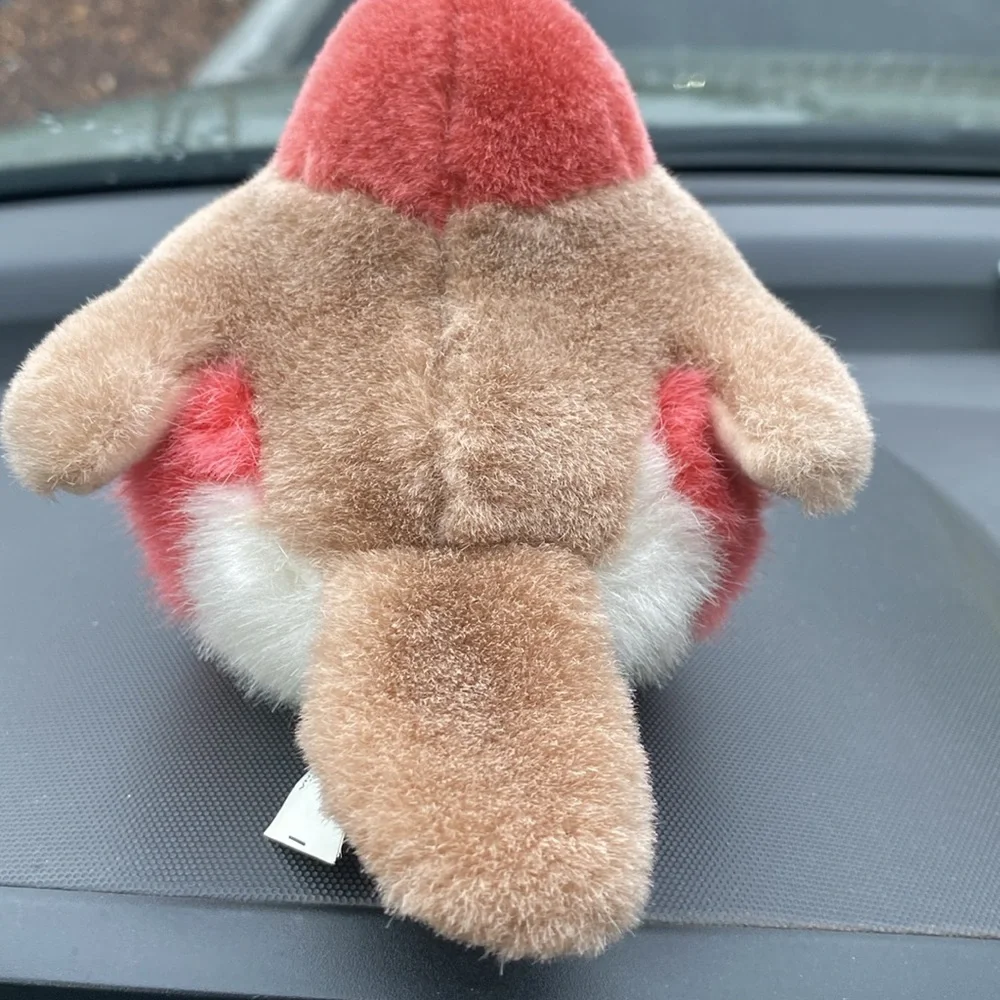 K&M INT’L Wild Republic 2004 “Brown/Coral Finch Bird” Plush 5” Sound Works EUC